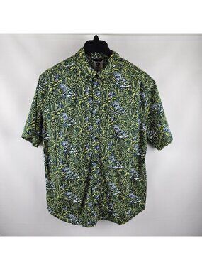 Element Shirt Mens Large Multi Graphic All Over Print Bunny Snake S/S Button Up